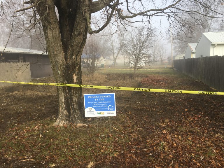 245 East Lincoln Street — cleared lot after demolition