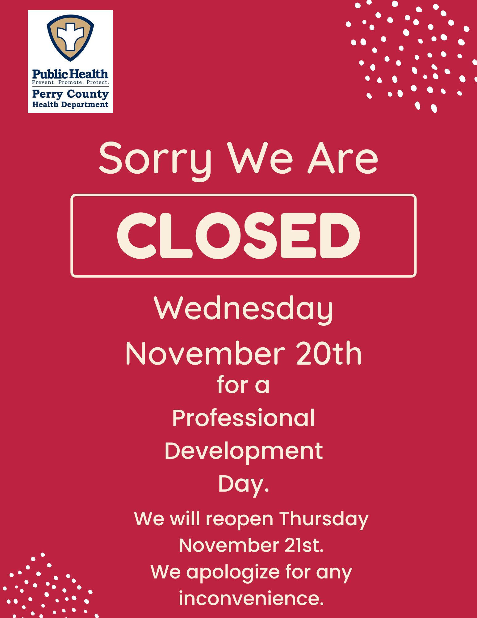 Professional-Development-Day-Closed-Sign-november ad