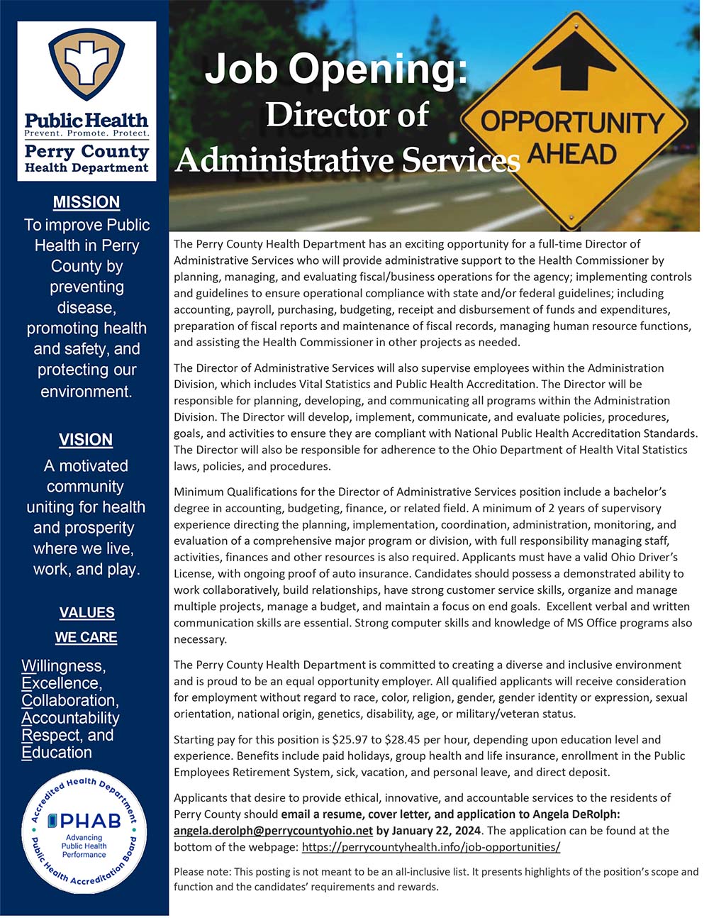 Job Opening: Director of Administrative Servicesr ad
