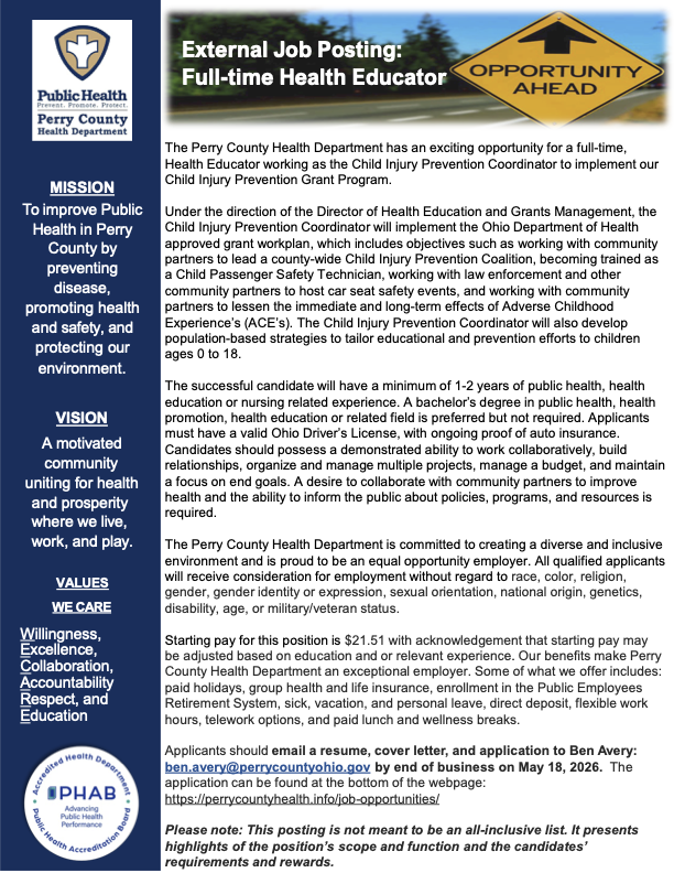 Full-time Health Educator ad